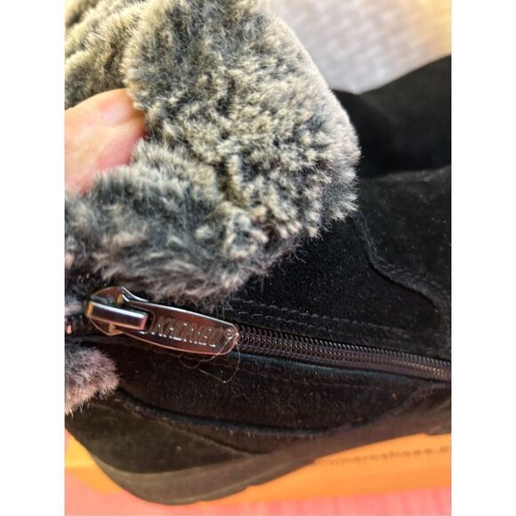 Khombu 10 suede ankle boots #84190 zipper fur trim - Picture 4 of 6